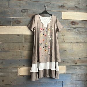 Made with Love Layered Floral Print Chiffon Lightweight Dress